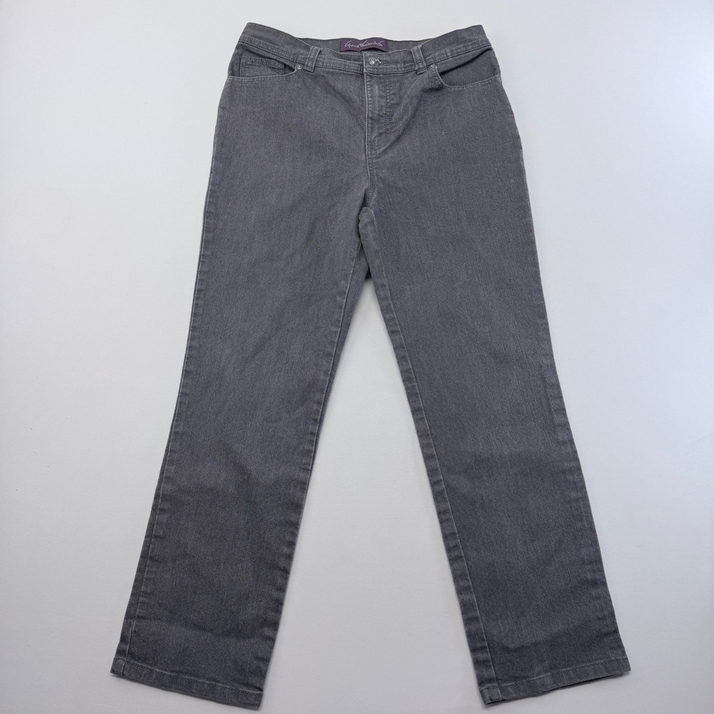 Gloria Vanderbilt Amanda Gray Straight Leg High Rise Jeans Womens 12P Petite